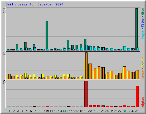 Daily usage for December 2024